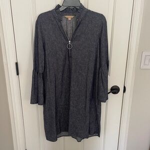 Hope and Harlow denim dress with bell sleeves